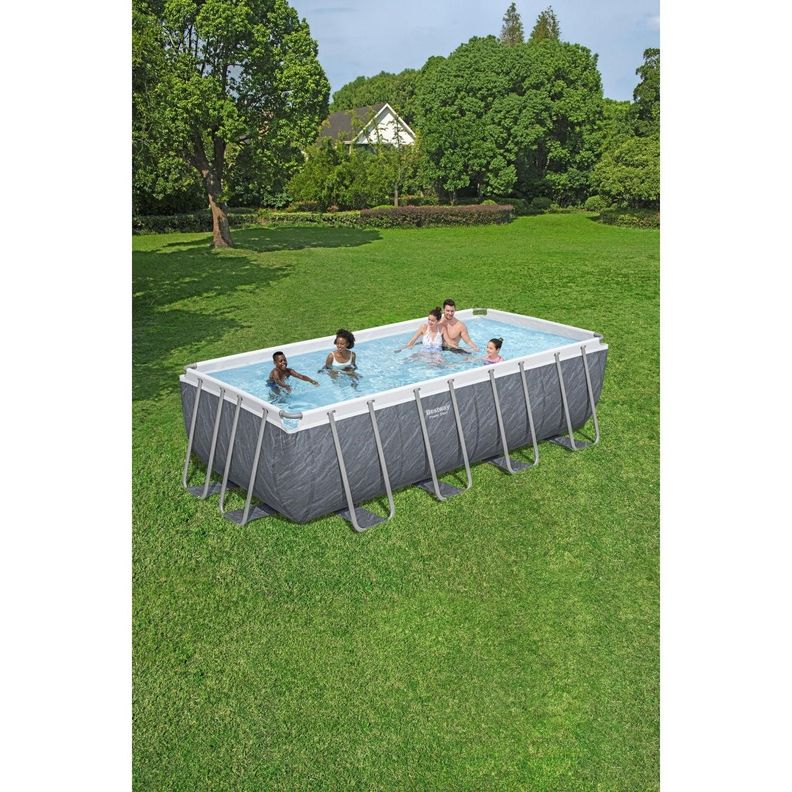 Piscina Bestway Rectangular C/Filtro Gris 4.88MX2.44MX1.22M-7