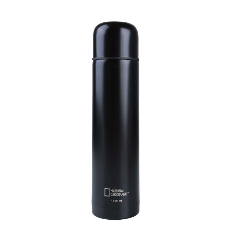 Termo Bala Metalico Negro 1000ml National Geographic