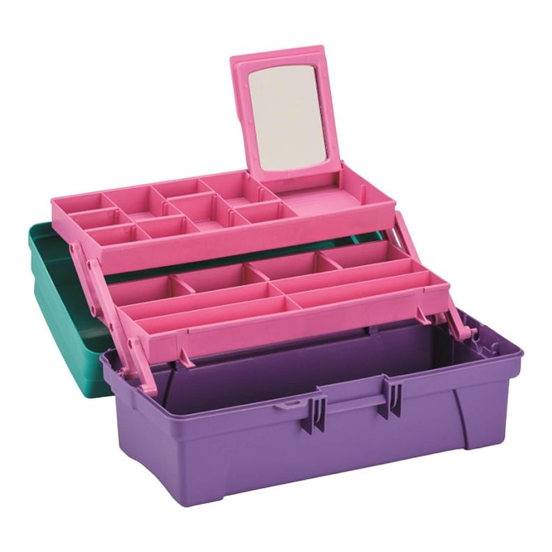 Caja Organizadora C/ Espejo Vanity Verde/Lila 36x21x18 Rimax-1