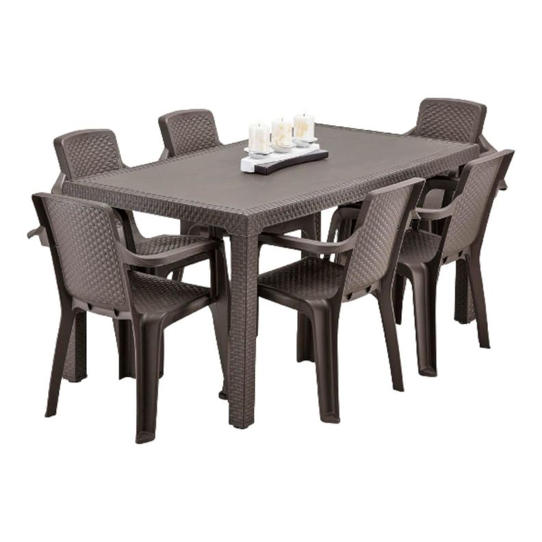 Mesa Comedor de terraza Café 150x80 cm Eterna Rimax-3