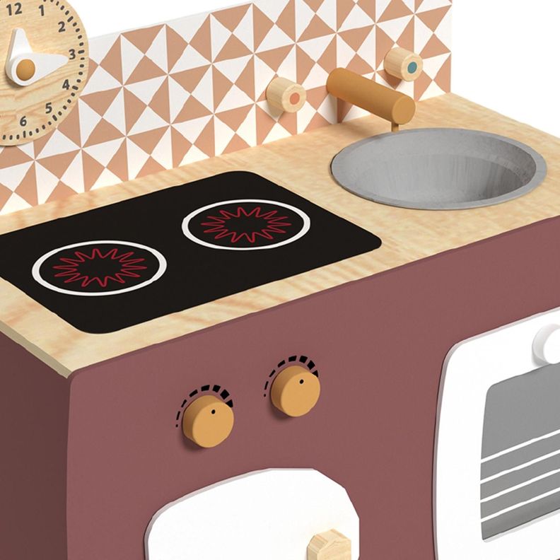 Cocina De Madera Burdeo + Accesorios 59x32x66 cm Gamepower-1