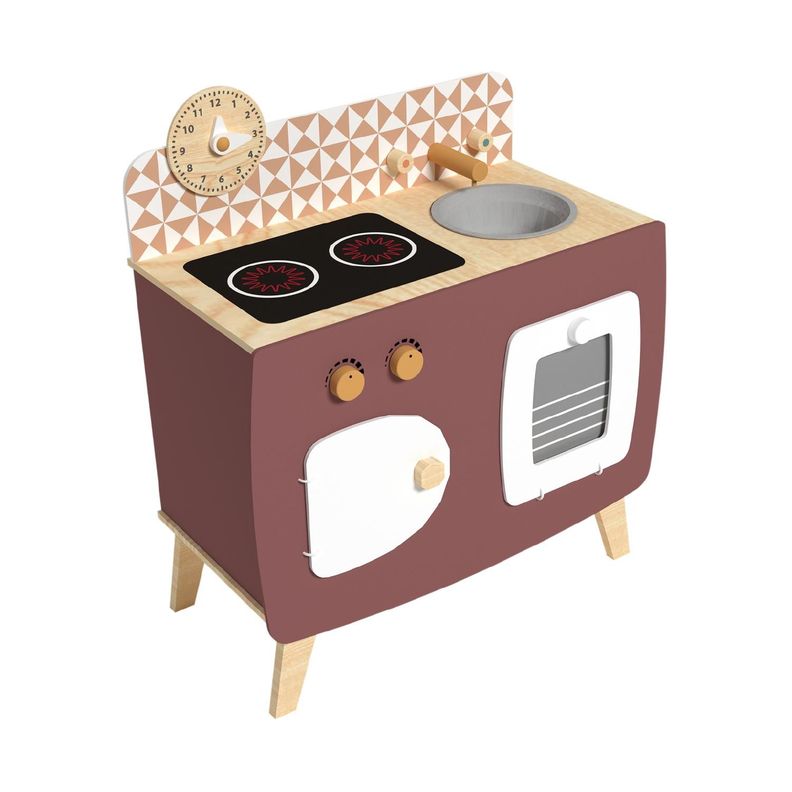 Cocina De Madera Burdeo + Accesorios 59x32x66 cm Gamepower Cafe