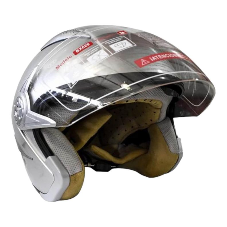 Casco Full Face Bx529 Talla M Silver Certificado ECE-0