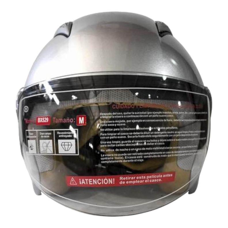 Casco Full Face Bx529 Talla M Silver Certificado ECE-4