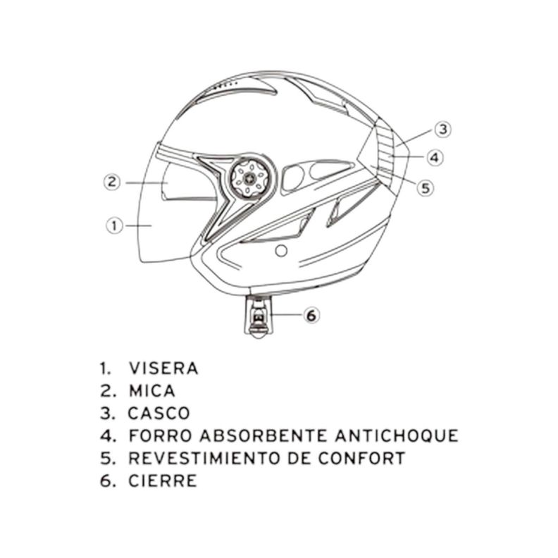 Casco Full Face Bx529 Talla M Silver Certificado ECE-5