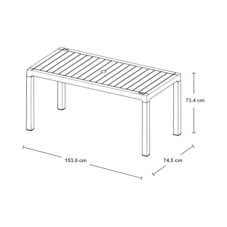 Mesa Comedor de terraza Café 153x74,5 cm Baru Rimax-1