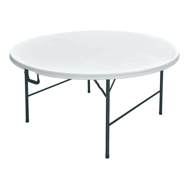 Mesa Plegable Redonda 180x74 Cms Blanca Northwest-0