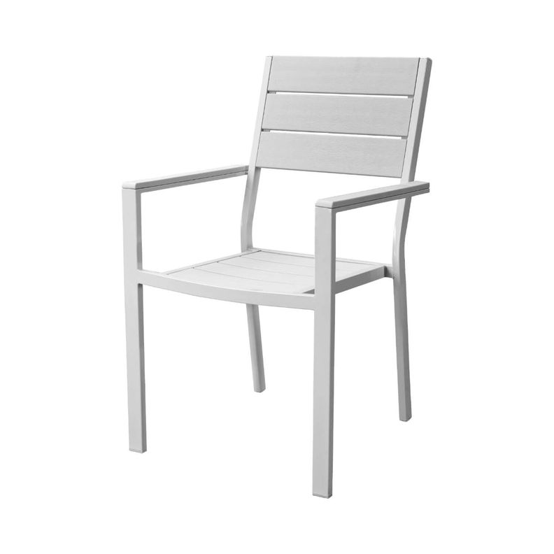 Silla Terraza con Brazos Polywood Impermeable Northwest Blanco