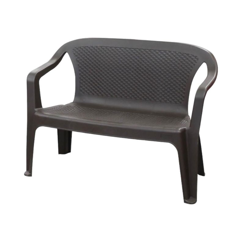 Sofa de Terraza Plastico 2 cuerpos Café Rimax-0