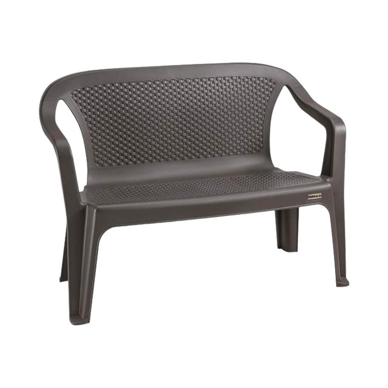 Sofa de Terraza Plastico 2 cuerpos Café Rimax-2