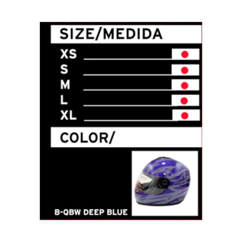 Casco Full Face Bx190 Talla M Color Deep Blue Certificado-5