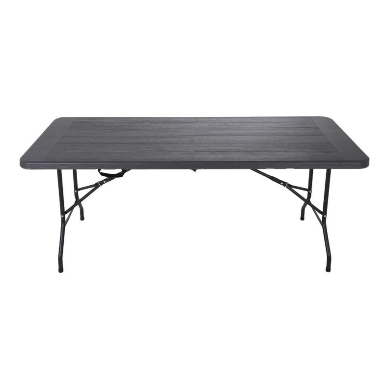 Mesa Plegable Rectangular Diseño Madera 180x74 Gris Northwest-0