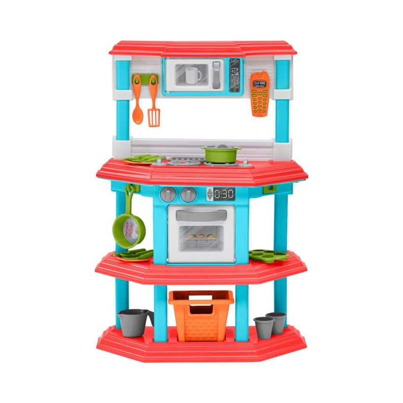 Cocina Juguete Plastica Celeste + Accesorios 51x22x75 Cms-0