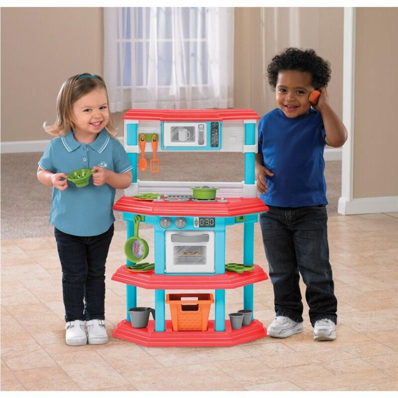 Cocina Juguete Plastica Celeste + Accesorios 51x22x75 Cms-3