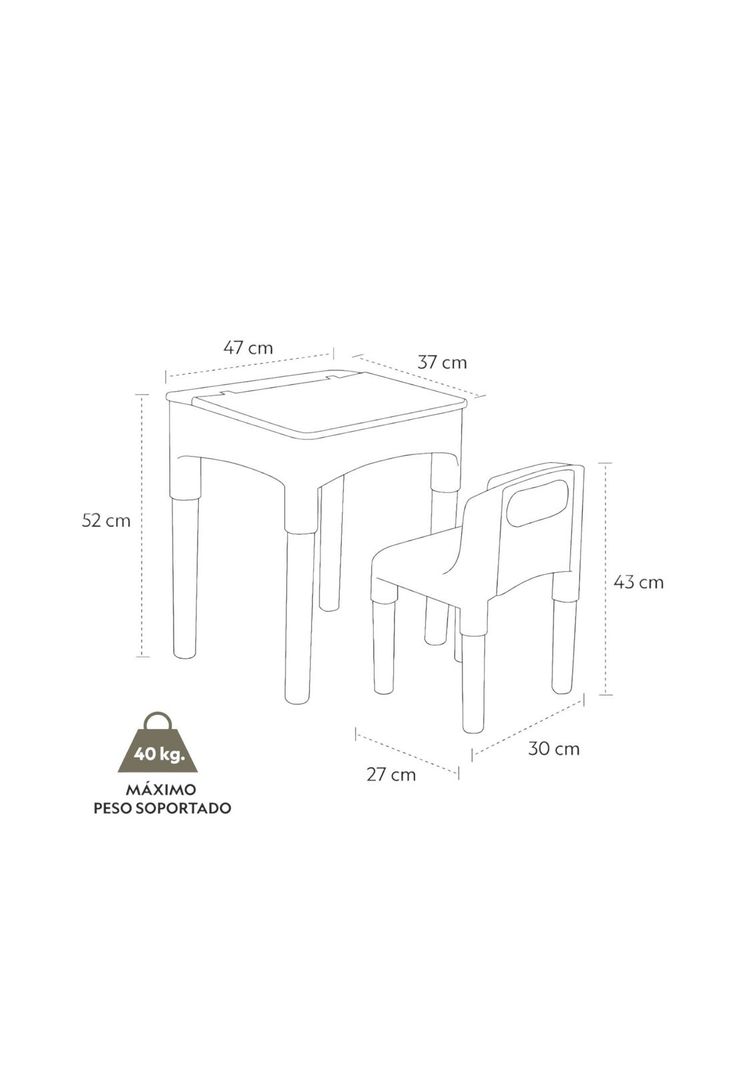 Mesa Escritorio y silla para niños 53x34x47cm Gamepower-1