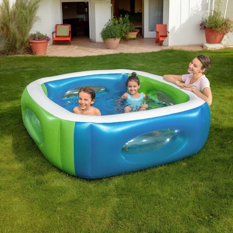 Piscina Inflable Bestway Con Ventana para niños 168x168x56Cm-2