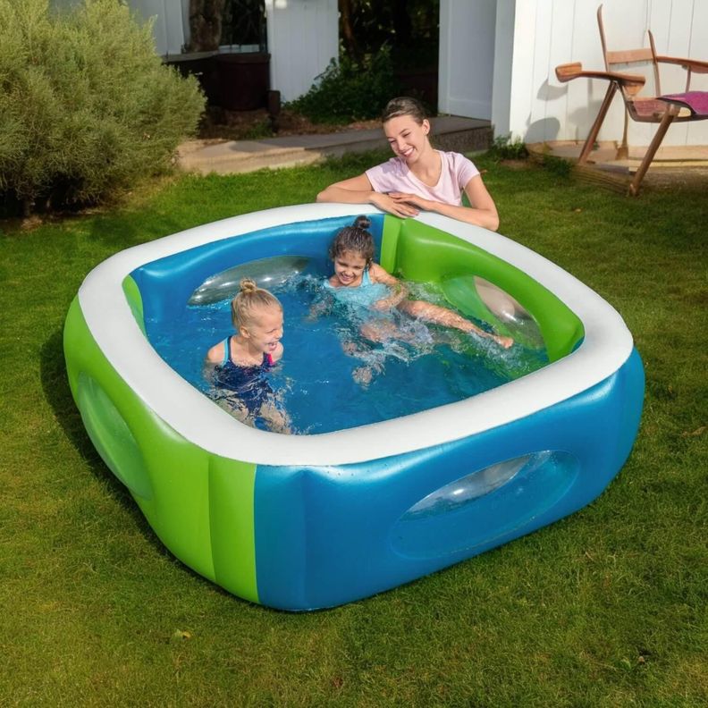 Piscina Inflable Bestway Con Ventana para niños 168x168x56Cm-3