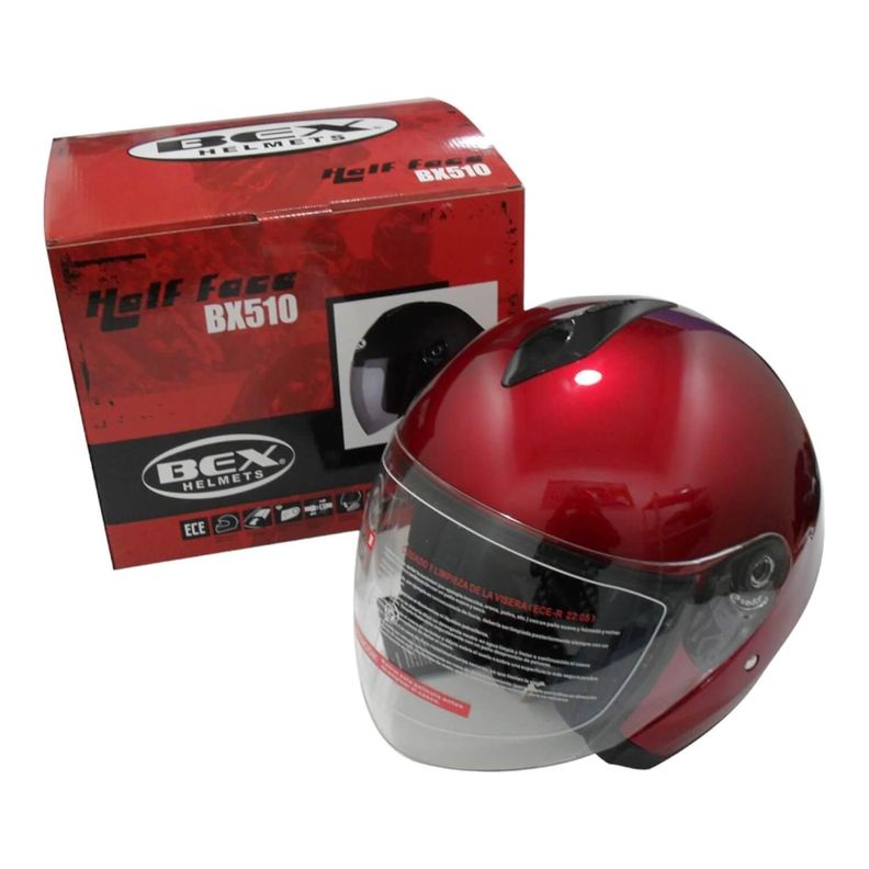 Casco Full Face Bx510 Talla M Color Burgundhy Certificado ECE-2