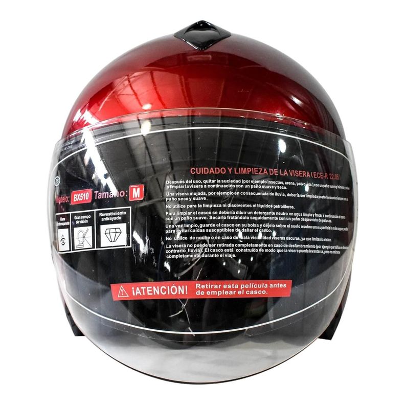 Casco Full Face Bx510 Talla M Color Burgundhy Certificado ECE-3