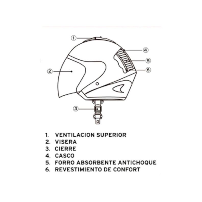 Casco Full Face Bx510 Talla M Color Burgundhy Certificado ECE-6