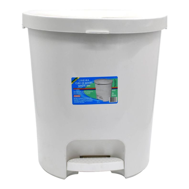 Basurero Blanco Con Pedal 30 Litros San Bernardo-0