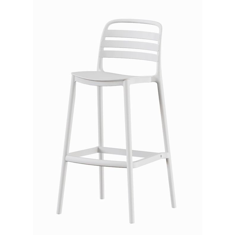 Piso Taburete Silla alta bar cocina Ragnar 75cm Blanca Blanco