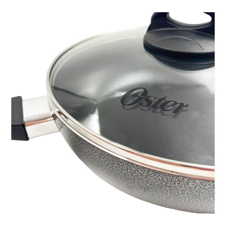 Sartén Wok con tapa antiadherente 26 cm Bastone Oster-3