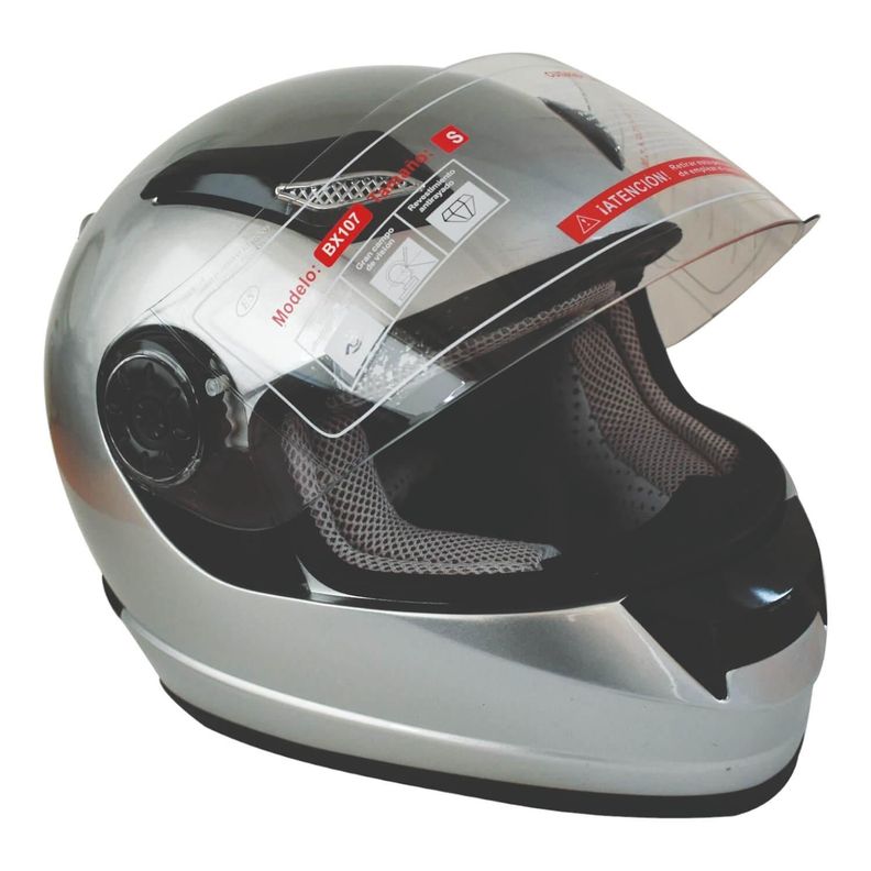 Casco Full Face Bx107 Talla L Color Silver Certificado ECE Bex-0