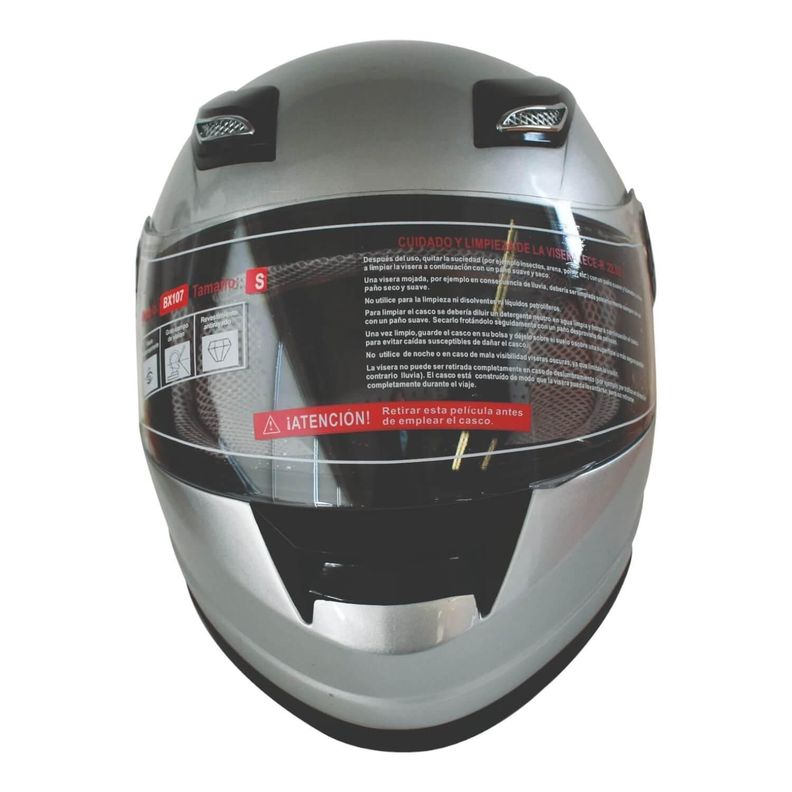 Casco Full Face Bx107 Talla L Color Silver Certificado ECE Bex-2