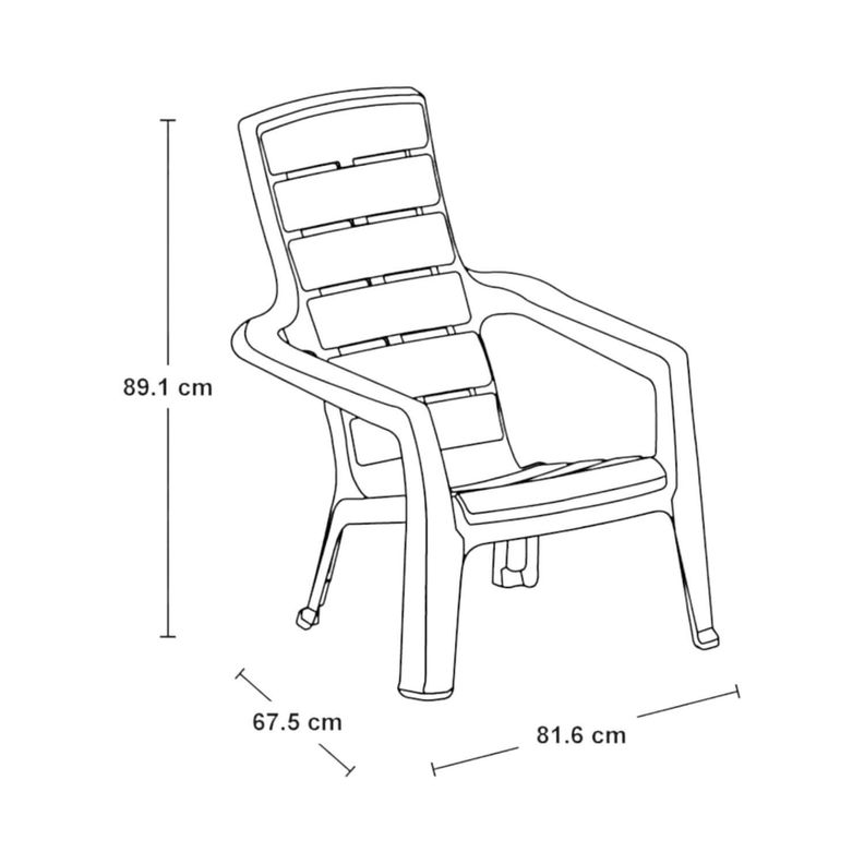 Sillon de Terraza plastico Café Baru Rimax-2