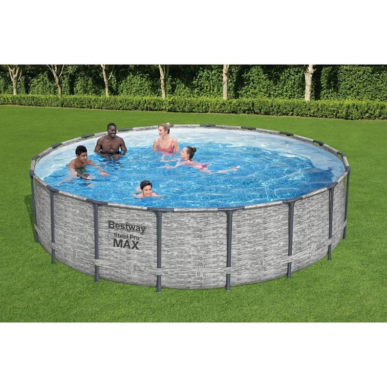 Piscina Bestway Redonda SteelPro Max Gris Piedra 5.49MX1.22M-7