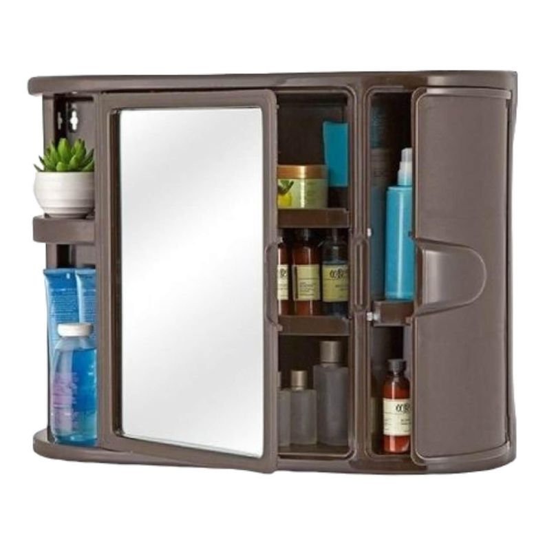 Botiquin Plastico para Baño Cafe 59.8x19.3x46.5 cm Rimax-3
