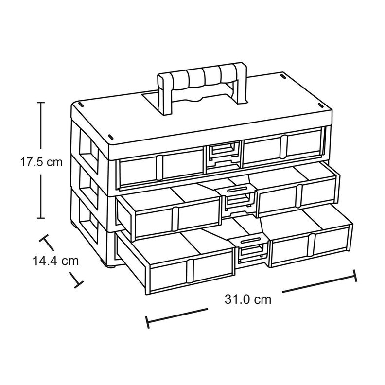 Organizador Herramientas Modular Azul 31x14x17 cm Rimax-1