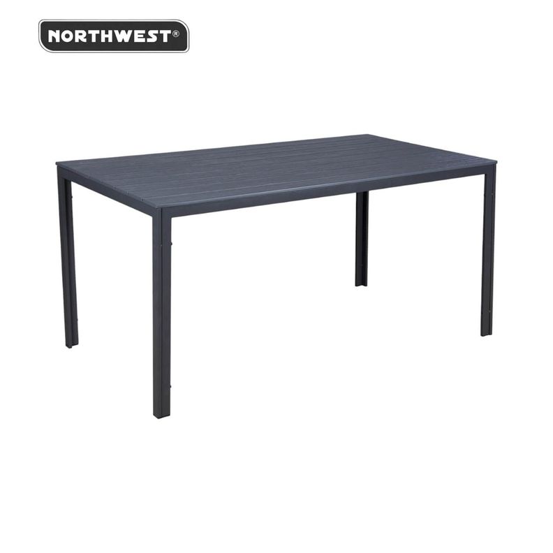 Mesa Terraza Polywood Impermeable 156x78cm Gris Northwest-3