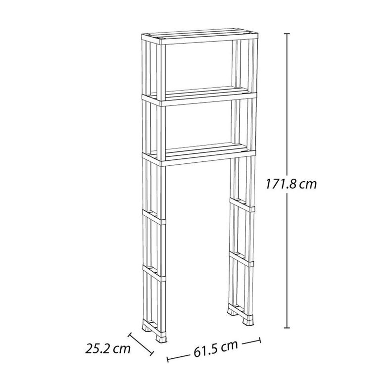 Estante Organizador De Baño 3N Blanco 61x25x171Cms Rimax-1