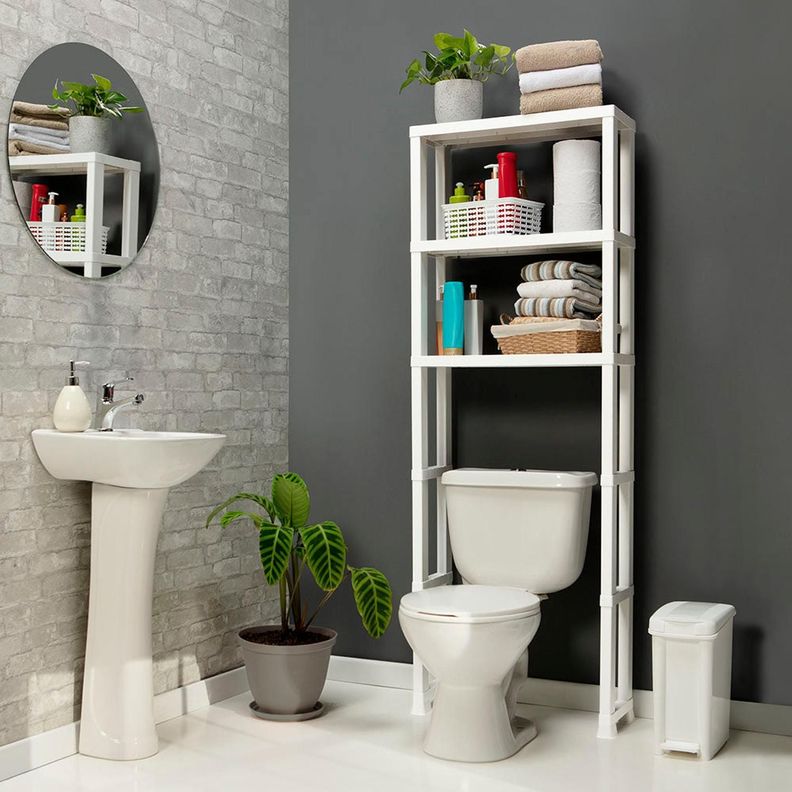 Estante Organizador De Baño 3N Blanco 61x25x171Cms Rimax-3