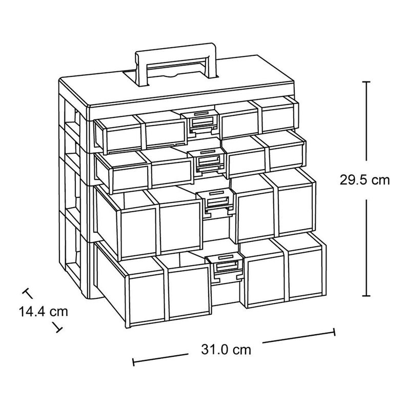 Organizador Herramientas Modular Negro 31x14x29 cm Rimax-2