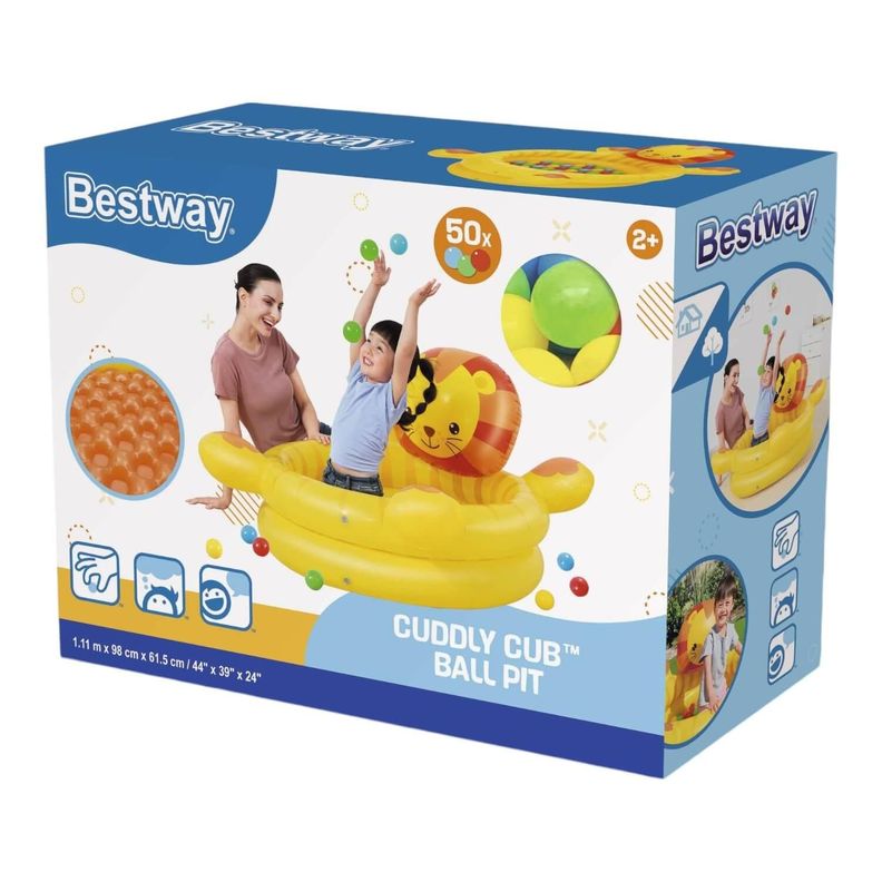 Piscina Leon inflable con Pelotas 111 X98X61.5 Cms Bestway-2