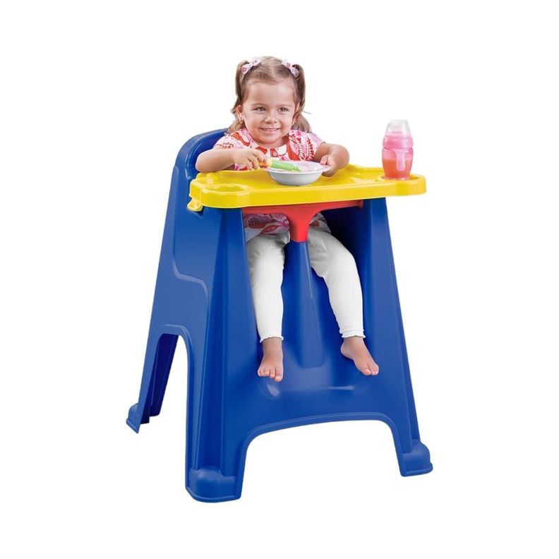 Silla Comedor Para Bebe Azul 60x59x77 cms Rimax-1