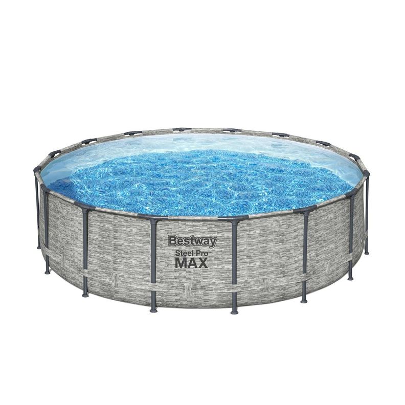 Piscina Bestway Redonda SteelPro Max Gris Piedra 4.88MX1.22M-0