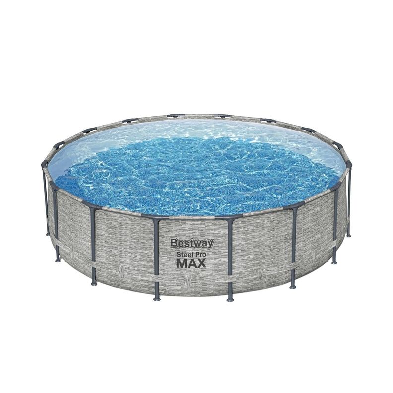 Piscina Bestway Redonda SteelPro Max Gris Piedra 4.88MX1.22M-2