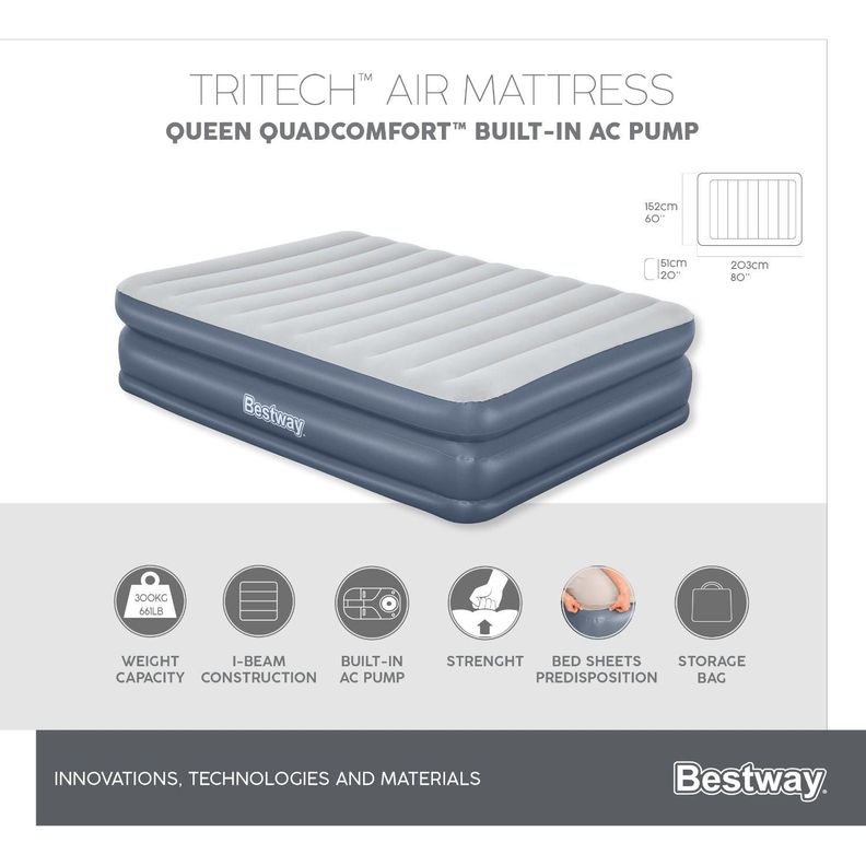 Colchón Inflable Eléctrico Queen 2.03MX1.52MX51cm Bestway-5