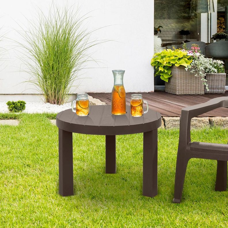 Mesa Plastico Redonda Café 60 cm Baru Rimax-3