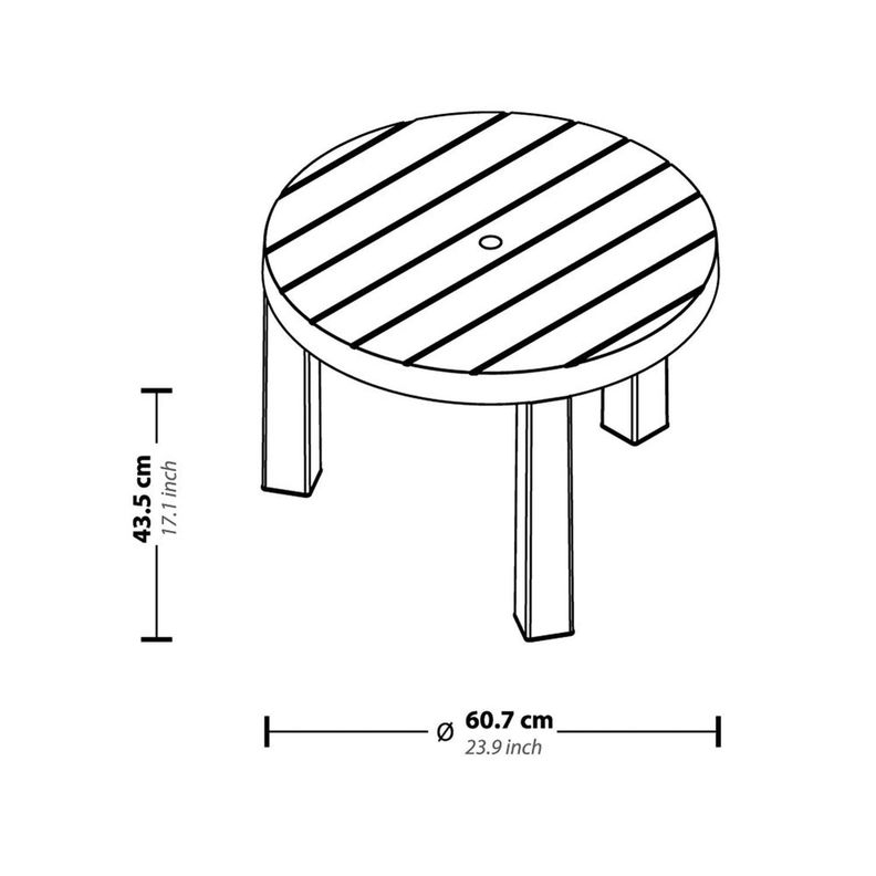 Mesa Plastico Redonda Café 60 cm Baru Rimax-4
