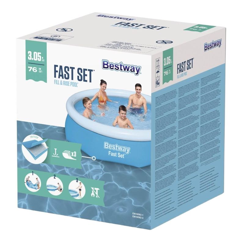 Piscina Bestway Redonda Fácil Armado 3.05MX76Cm Azul-2