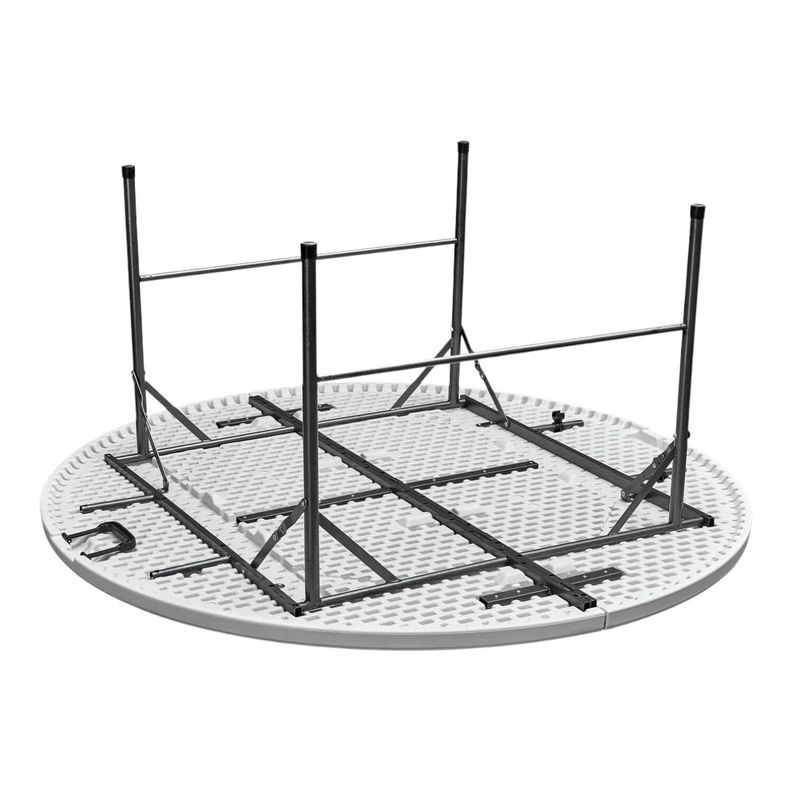 Mesa Plegable Redonda 160x74 Blanca Northwest-3
