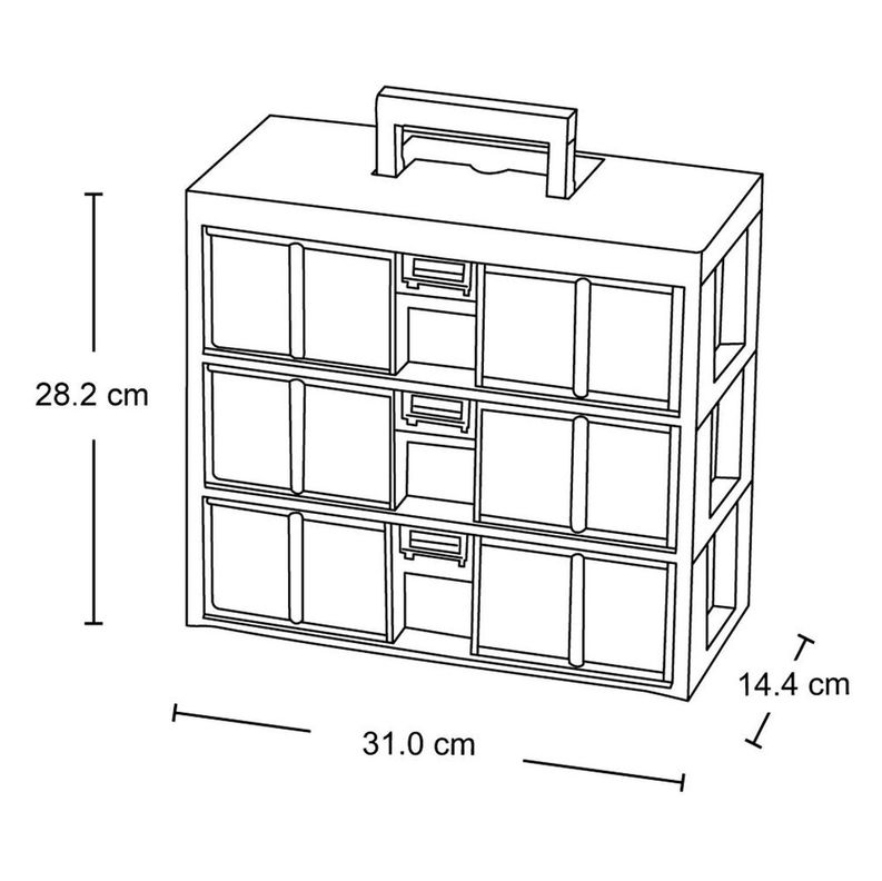 Organizador Herramientas Modular Negro 31x14x28 cm Rimax-3