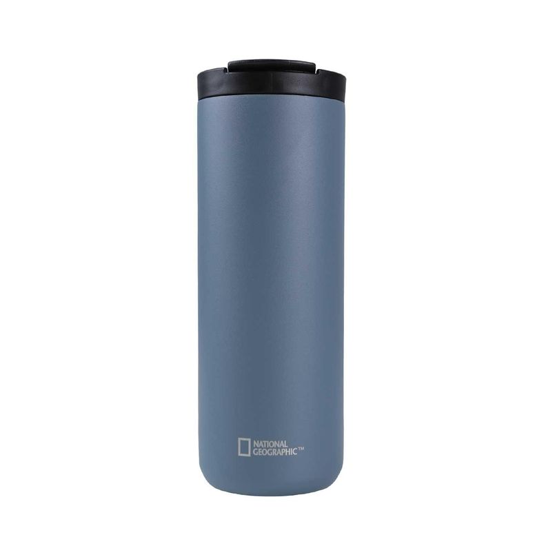 Mug Acero Inoxidable Tapa Flip Antideslizante 500ml Gris