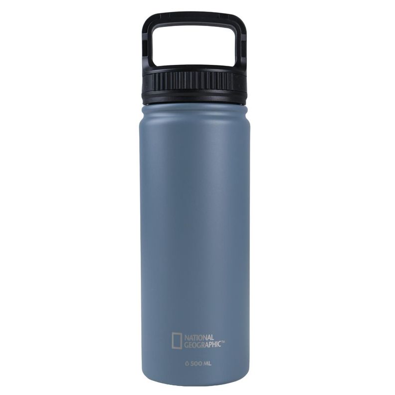 Botella Metalica Termica Boca Ancha 500ml Gris Oscuro