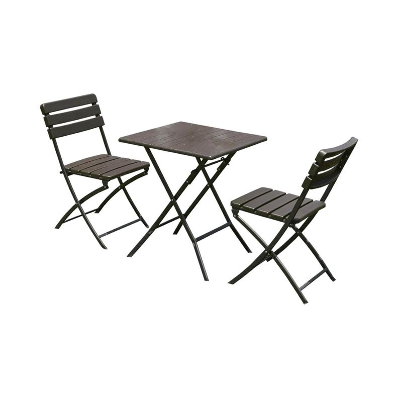 Set 2 sillas + Mesa Cuadrada Plegable 61x73 Café Northwest-0